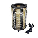 Abajur Cilíndrico com Cúpula em Madeira e Fibra