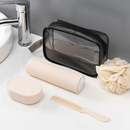 5 Peças Kit de Viagem Com Bolsa Porta Escova Pente Saboneteira e Ducha Compacto Para Viagem
