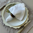 Kit 6 Guardanapos 40 cm x 40 cm Linho Misto com bainha para Mesaposta