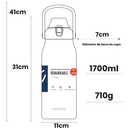 MODUS Garrafa Térmica De Viagem Inox 1700ml Com Isolamento A Vácuo