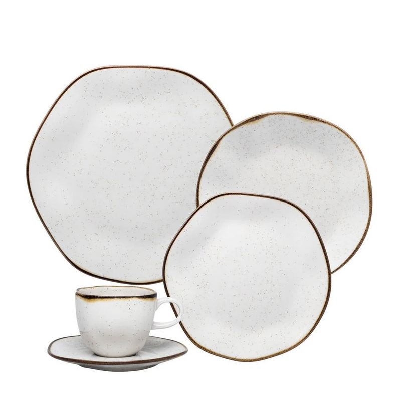 Aparelho de Jantar de 20 Peças Em Porcelana Ryo Maresia Oxford Mesa Posta