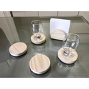 Kit Porta Guardanapos e Apoios para Copos Rústico em Madeira Pinus